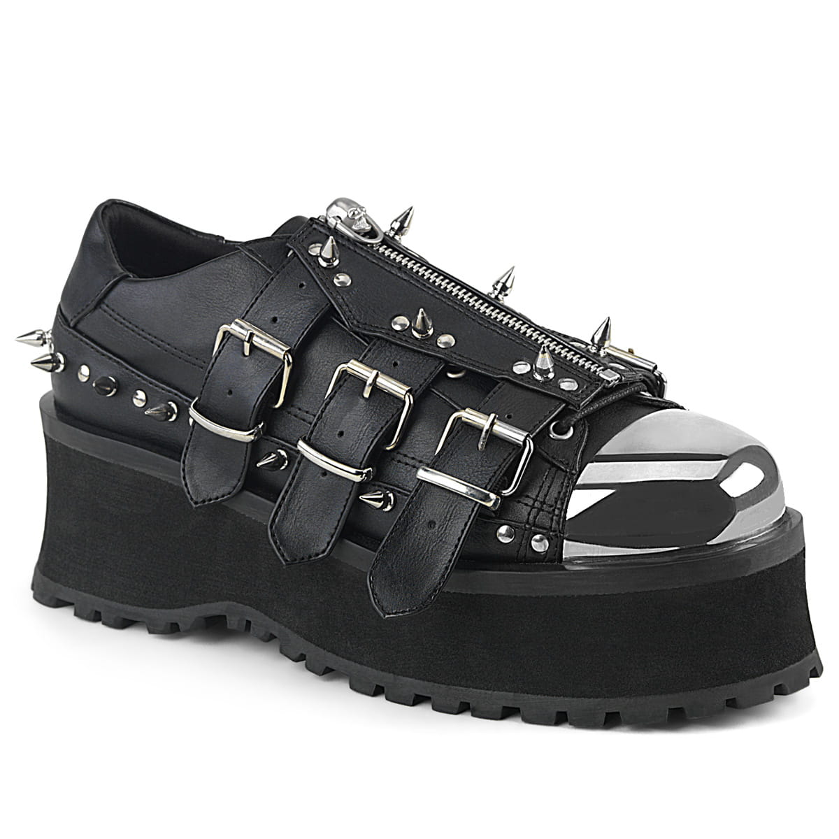 DemoniaCult GRAVEDIGGER-03 Unisex Halbschuh Schwarz EU 36