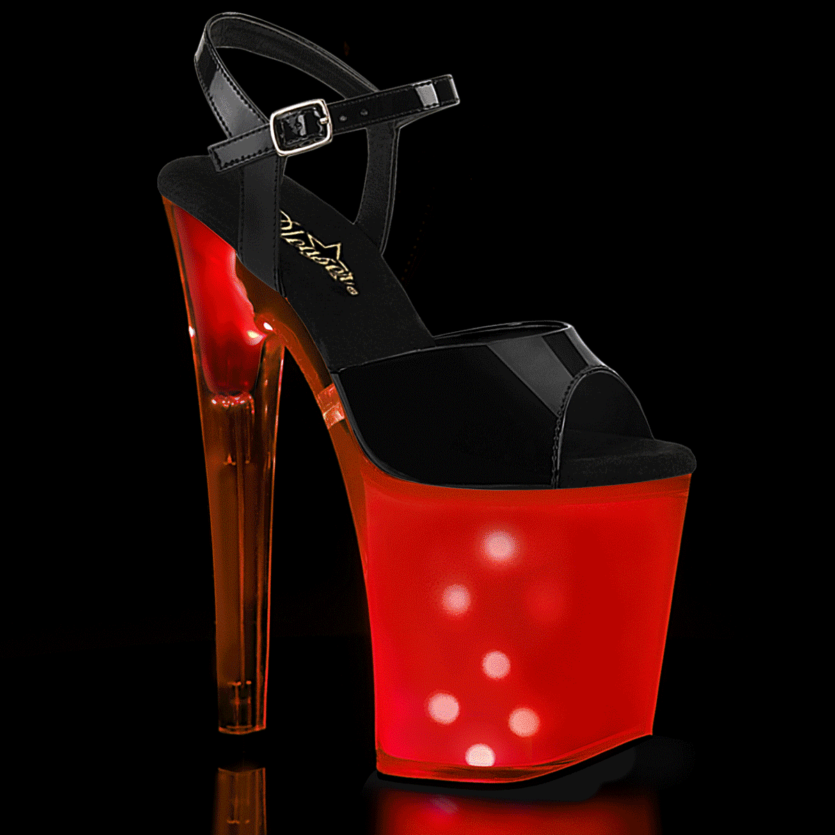 Pleaser DISCOLITE-809 Damen Sandale Schwarz