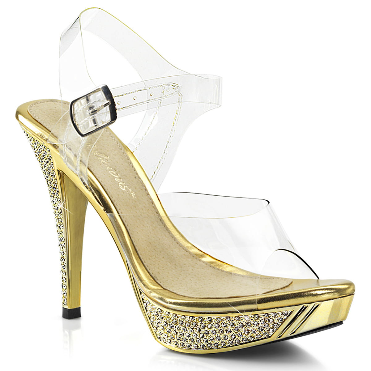 Fabulicious ELEGANT-408 Damen Sandale Transparent Gold EU 37