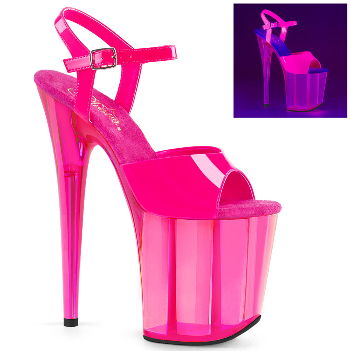 Pleaser FLAMINGO-809UVT Damen Sandale Pink