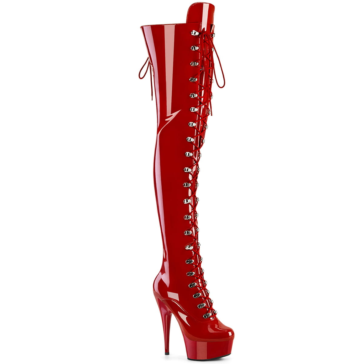 Pleaser DELIGHT-3022 Damen Stiefel Rot EU 37
