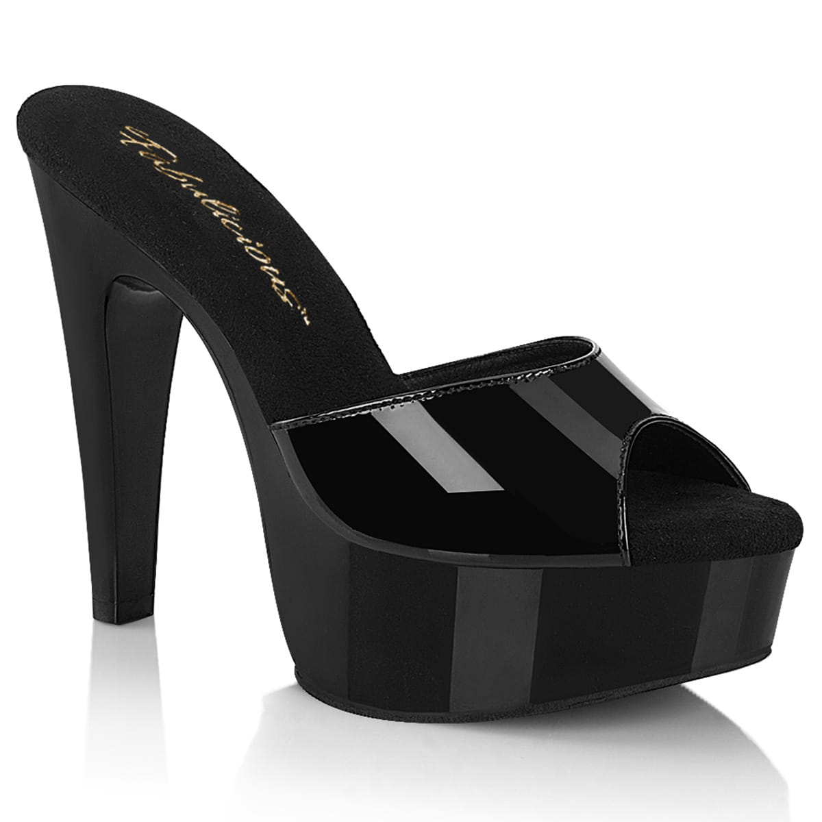 Fabulicious MARTINI-501 Damen Slipper Schwarz Lack EU 38