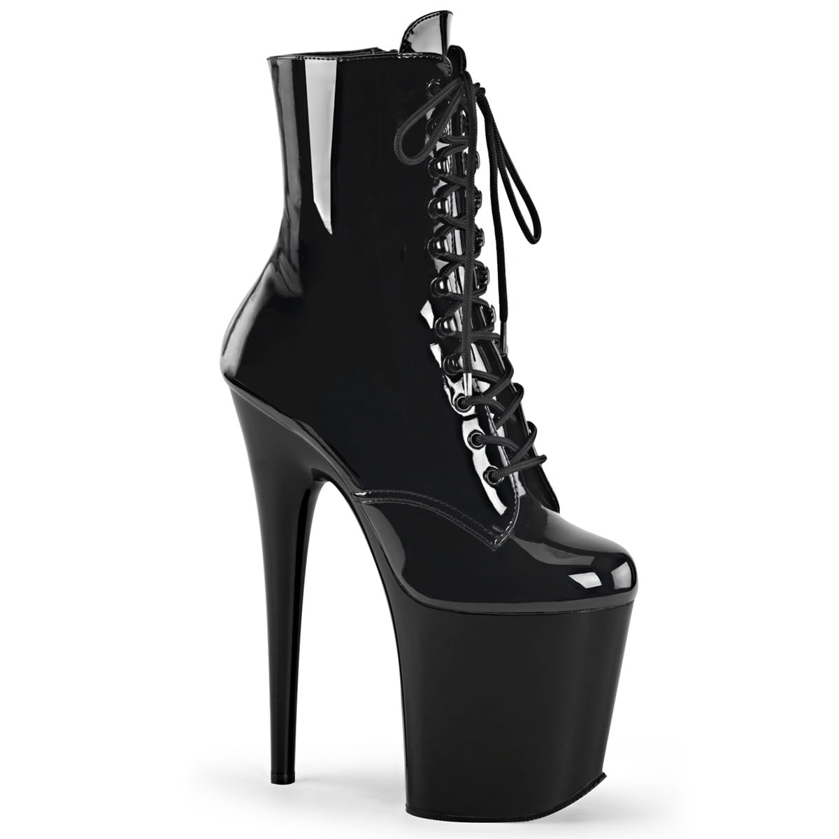 Pleaser FLAMINGO-1020 Damen Stiefelette Schwarz Glanz EU 40