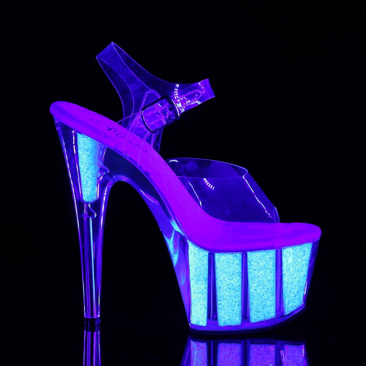 Pleaser ADORE-708UVG Damen Sandale Transparent  EU 36