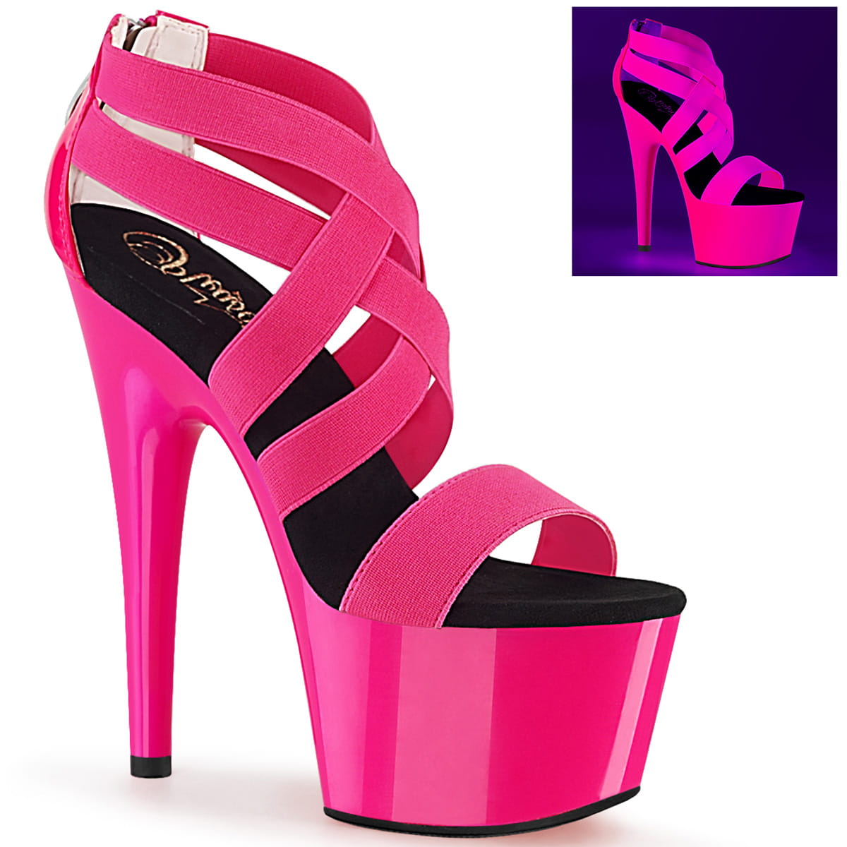 Pleaser ADORE-769UV Damen Sandale Pink