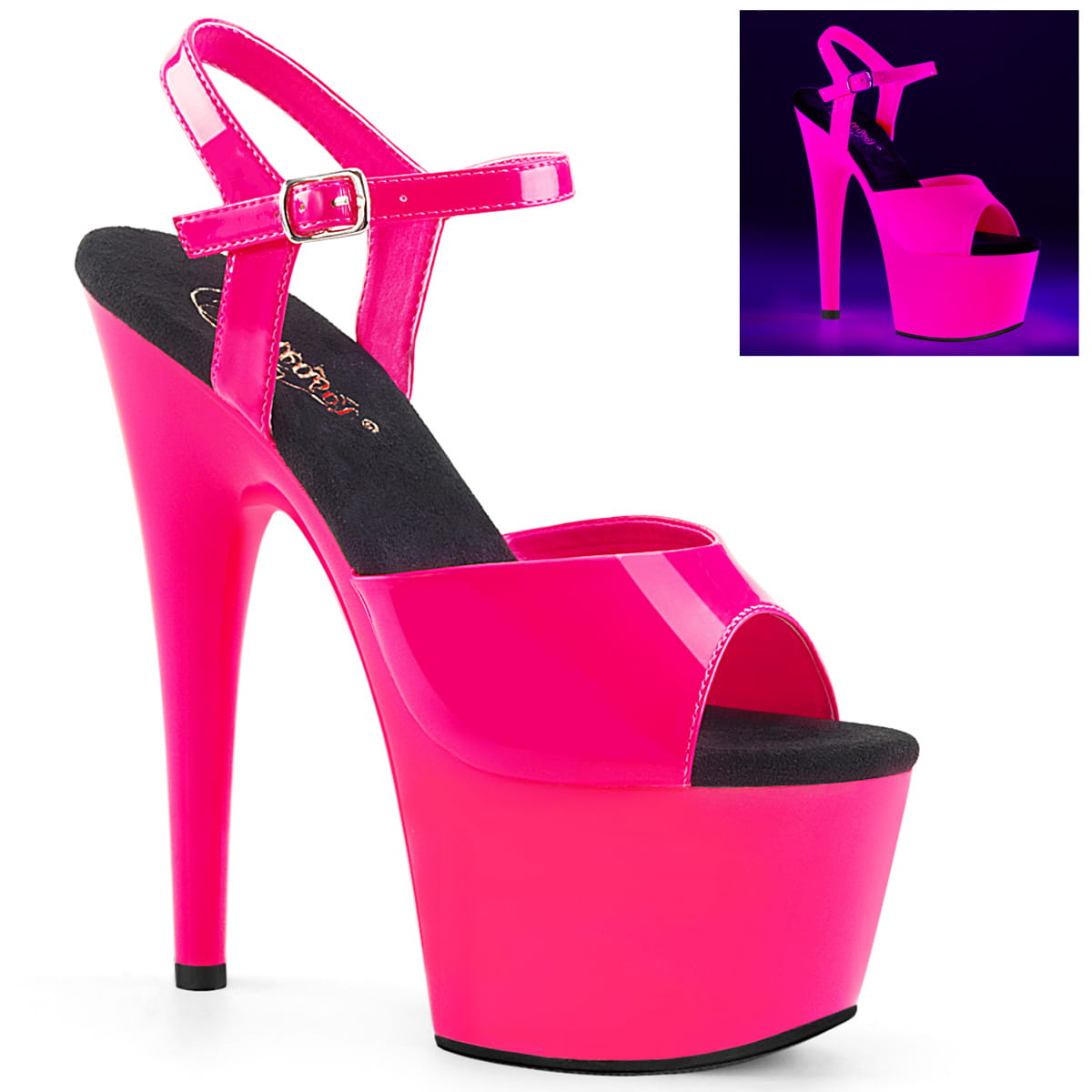 Pleaser ADORE-709UV Damen Sandale Pink