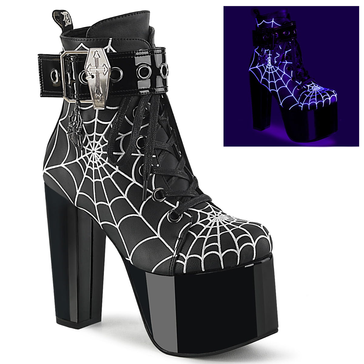 DemoniaCult TORMENT-51 Damen Stiefelette Schwarz