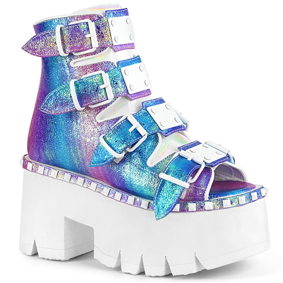DemoniaCult ASHES-70 Damen Stiefelette Lila Mehrfarbig EU 38