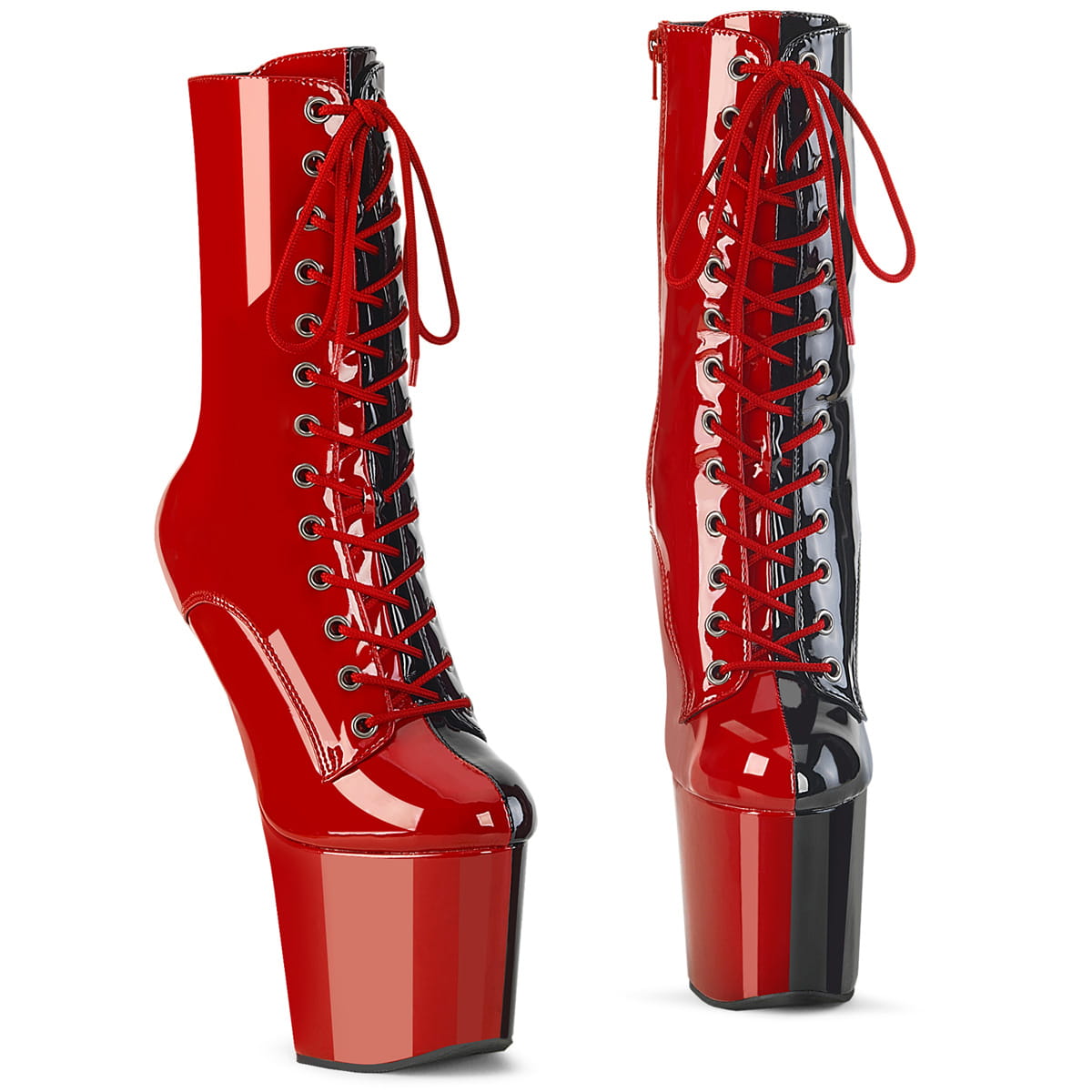 Pleaser CRAZE-1040TT Damen Stiefelette Rot Schwarz EU 36