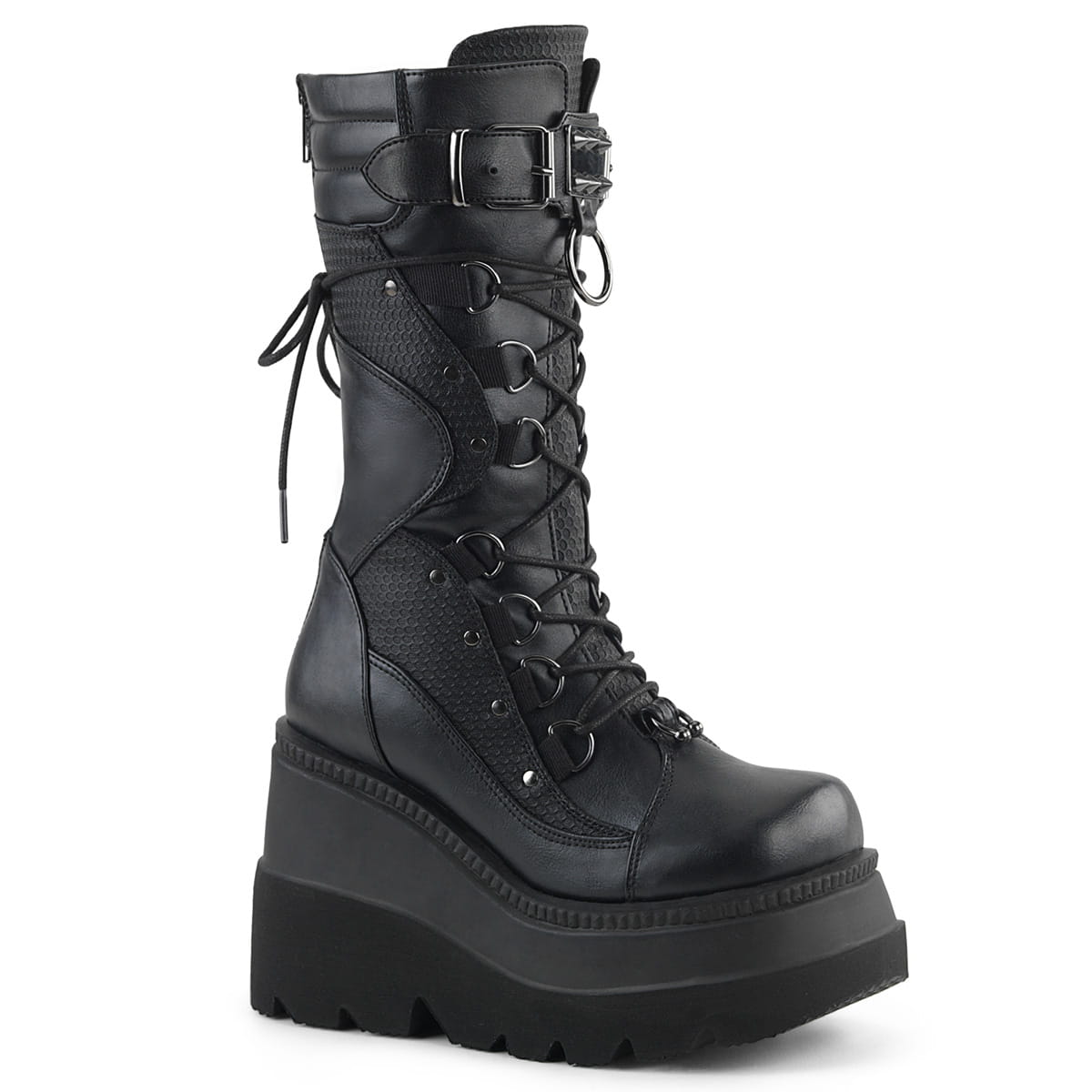 DemoniaCult SHAKER-70 Damen Stiefel Schwarz