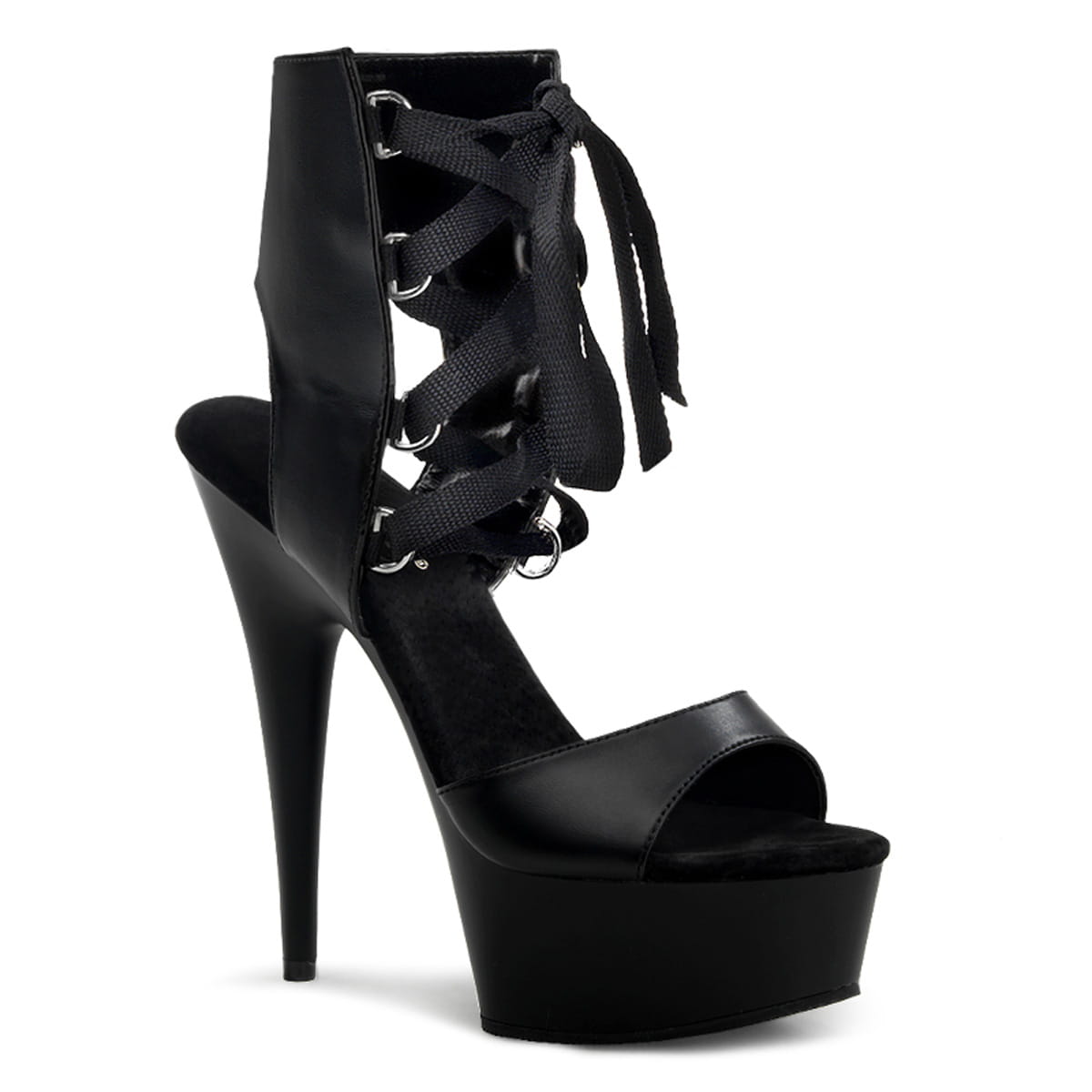 Pleaser DELIGHT-600-14 Damen Sandale Schwarz
