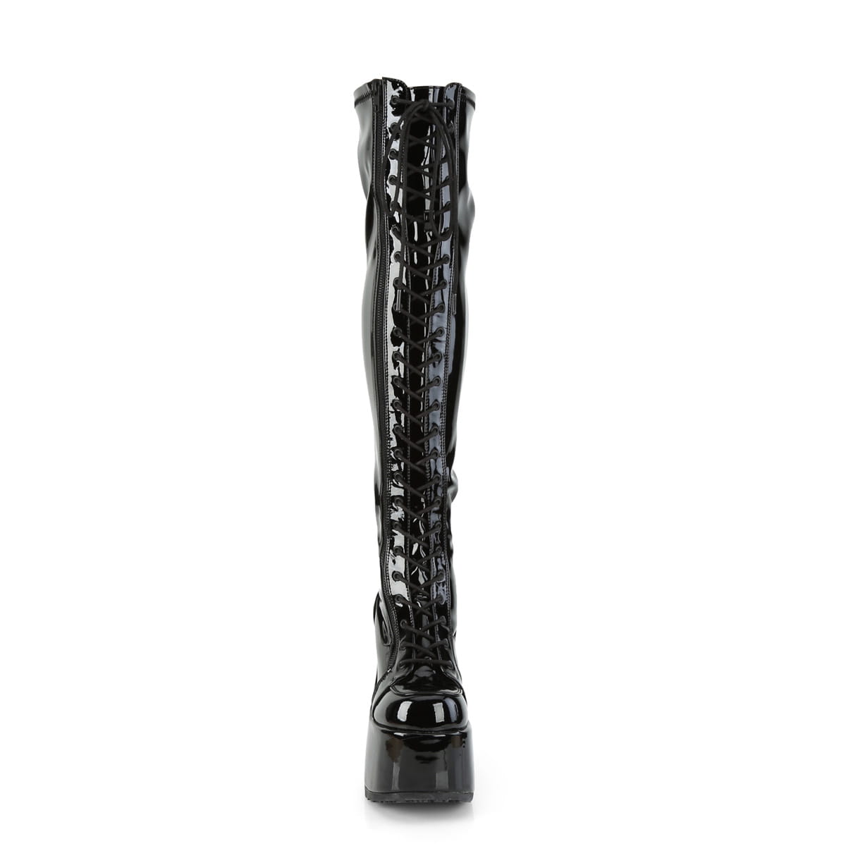 DemoniaCult CAMEL-300 Damen Stiefel Schwarz Lack EU 42