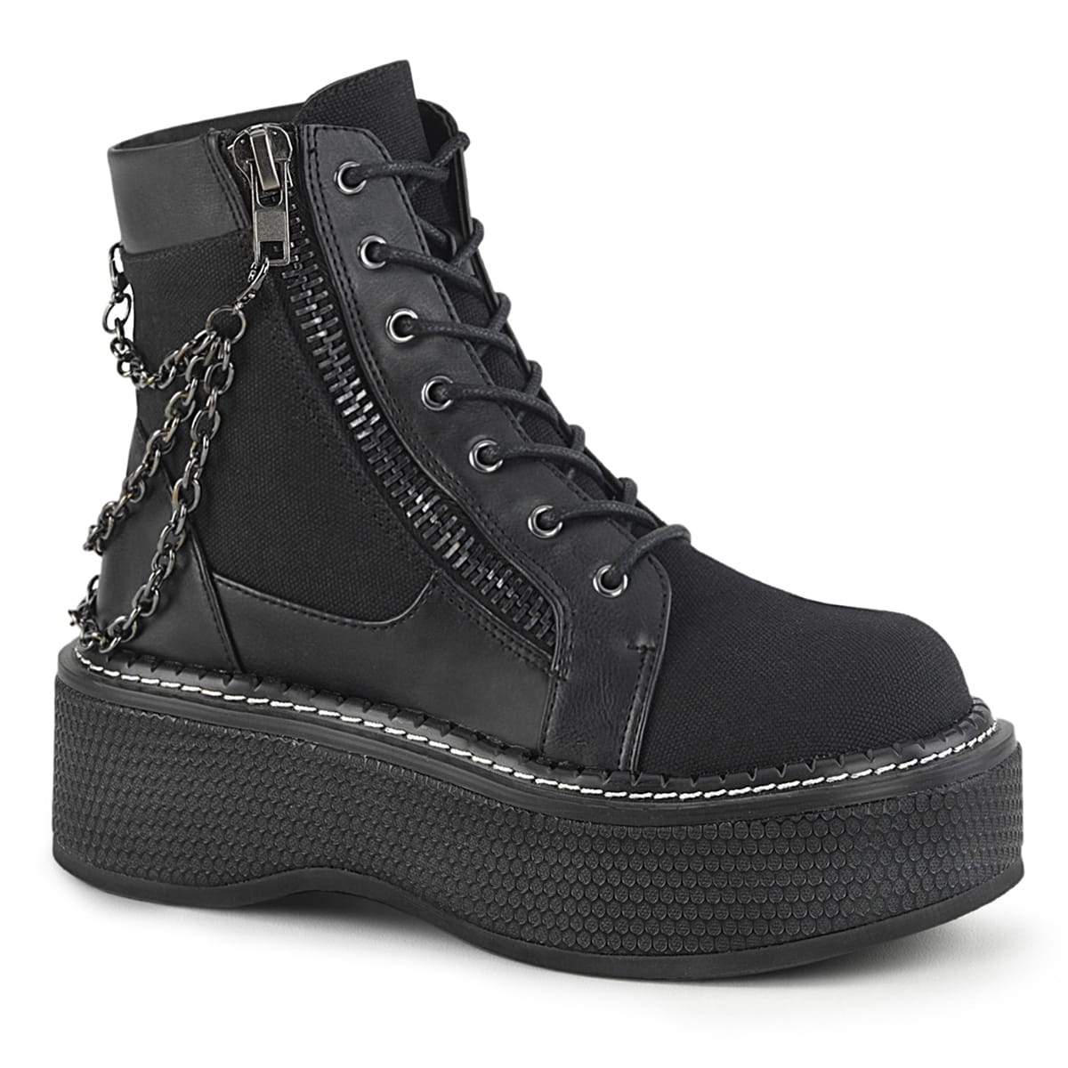 DemoniaCult EMILY-114 Damen Stiefelette Schwarz