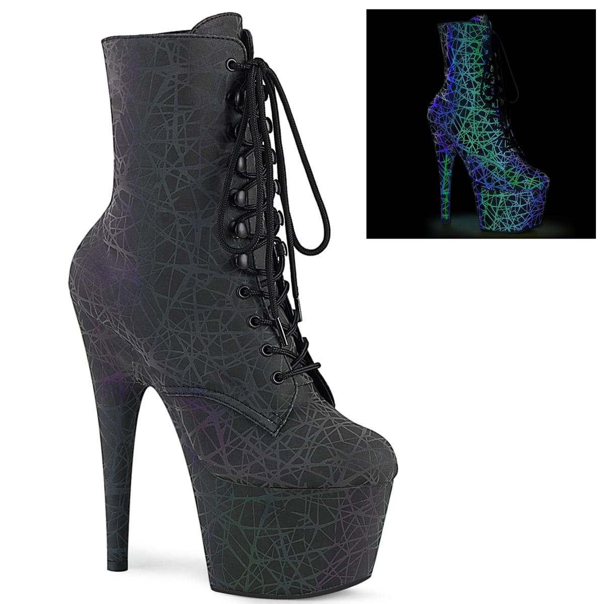 Pleaser ADORE-1020REFL Damen Stiefelette