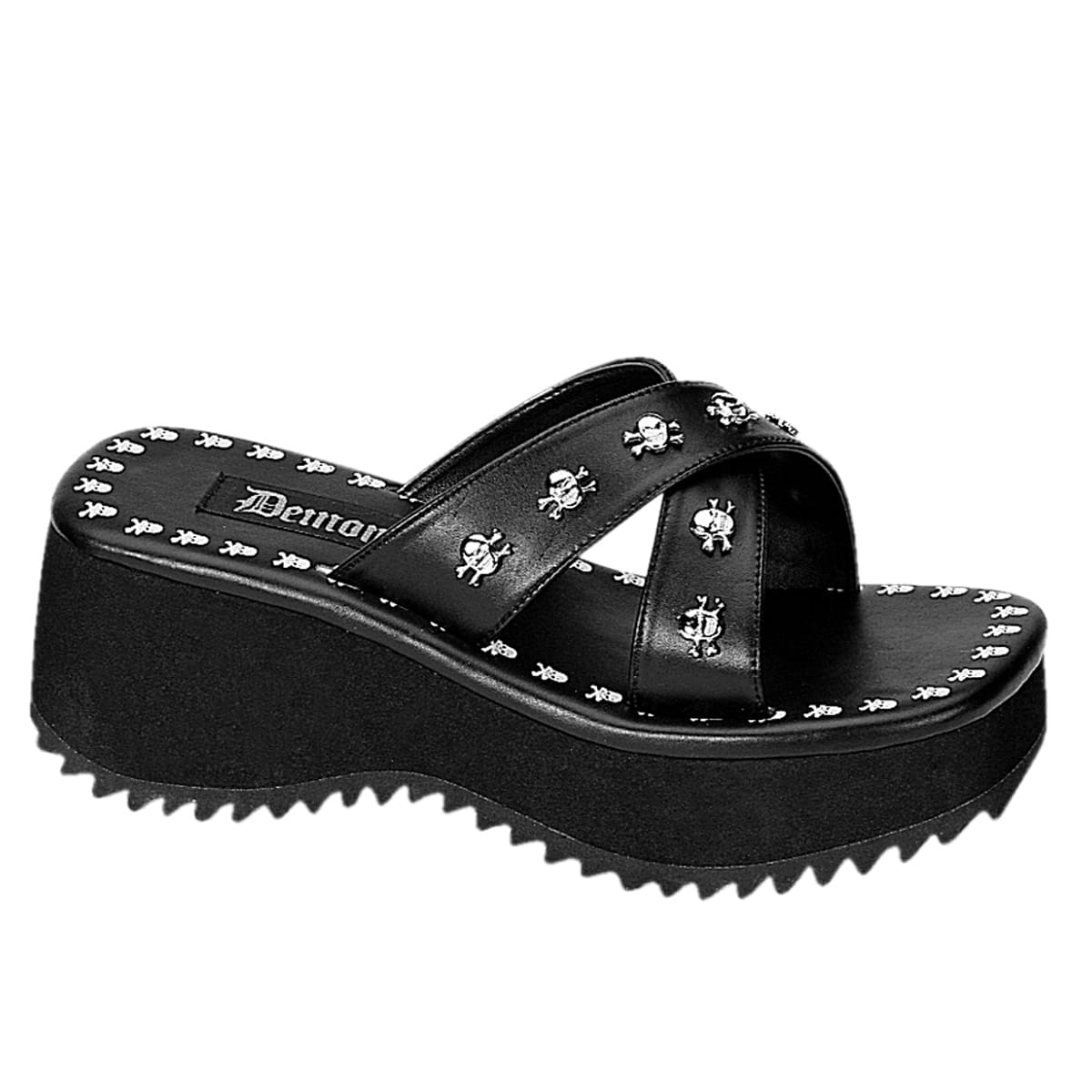 DemoniaCult FLIP-05 Damen Sandale Schwarz
