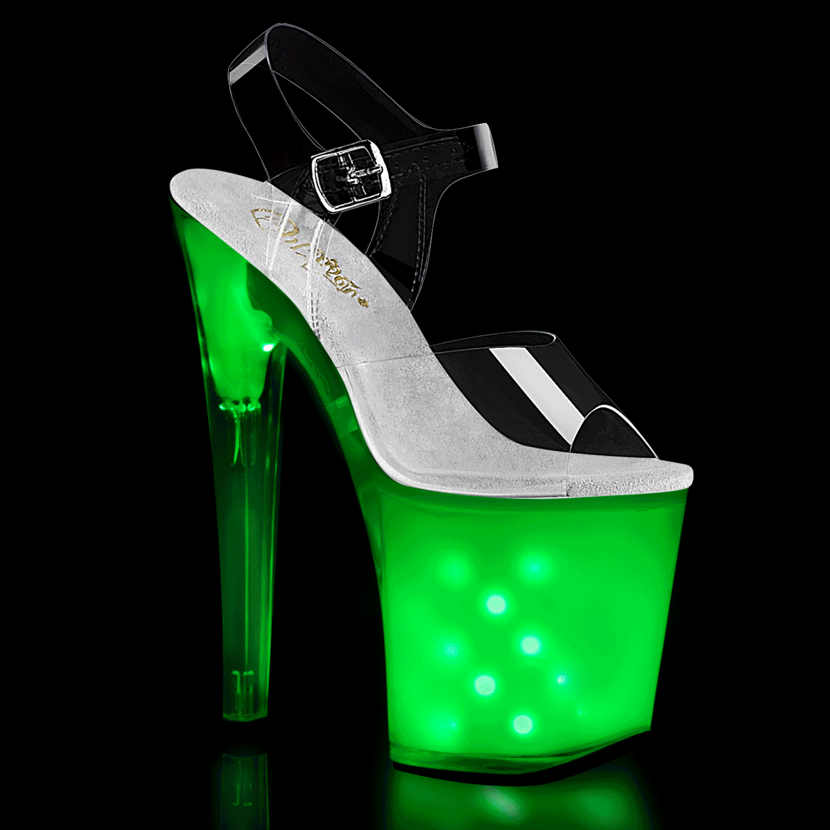Pleaser ILLUMINATOR-808 Damen Sandale Transparent