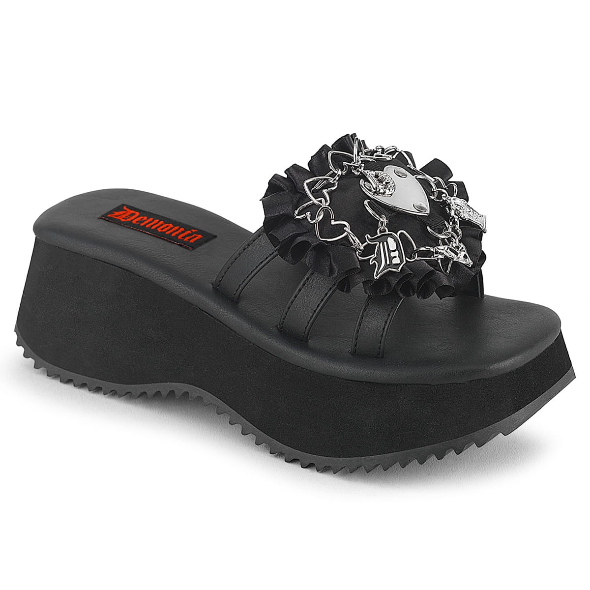 DemoniaCult FLIP-16 Damen Plateau Triple Band Sandale