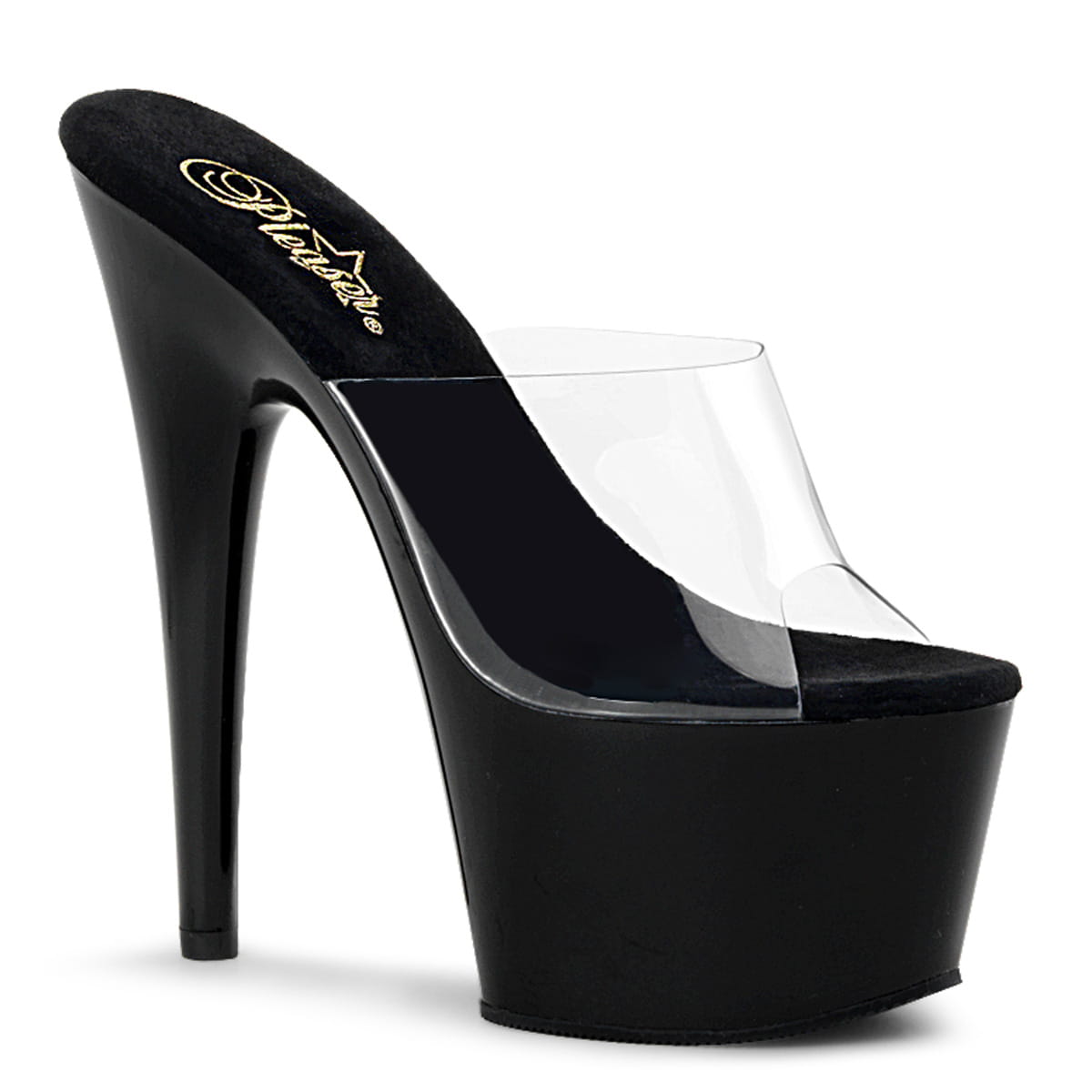 Pleaser ADORE-701 Damen Slipper Transparent Schwarz EU 44