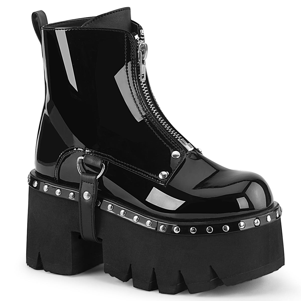 DemoniaCult ASHES-100 Damen Stiefelette Schwarz Lack EU 37