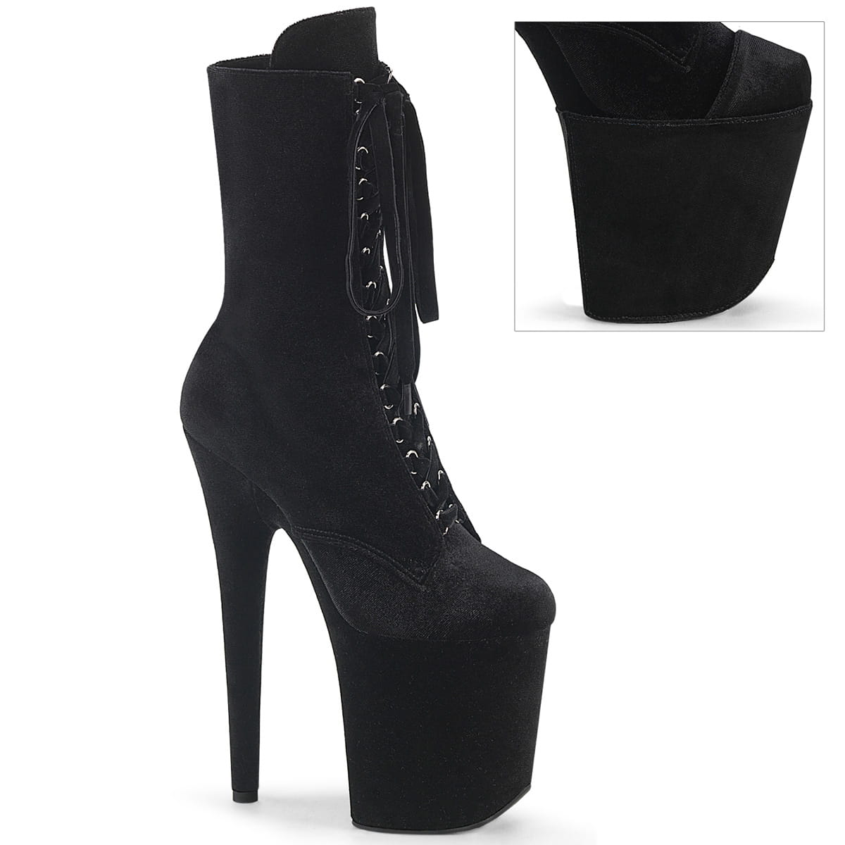 Pleaser FLAMINGO-1045VEL Damen Stiefelette Schwarz EU 37