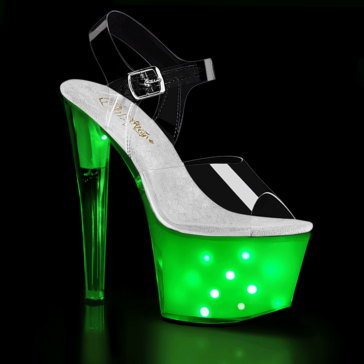 Pleaser ILLUMINATOR-708 Damen Sandale Transparent
