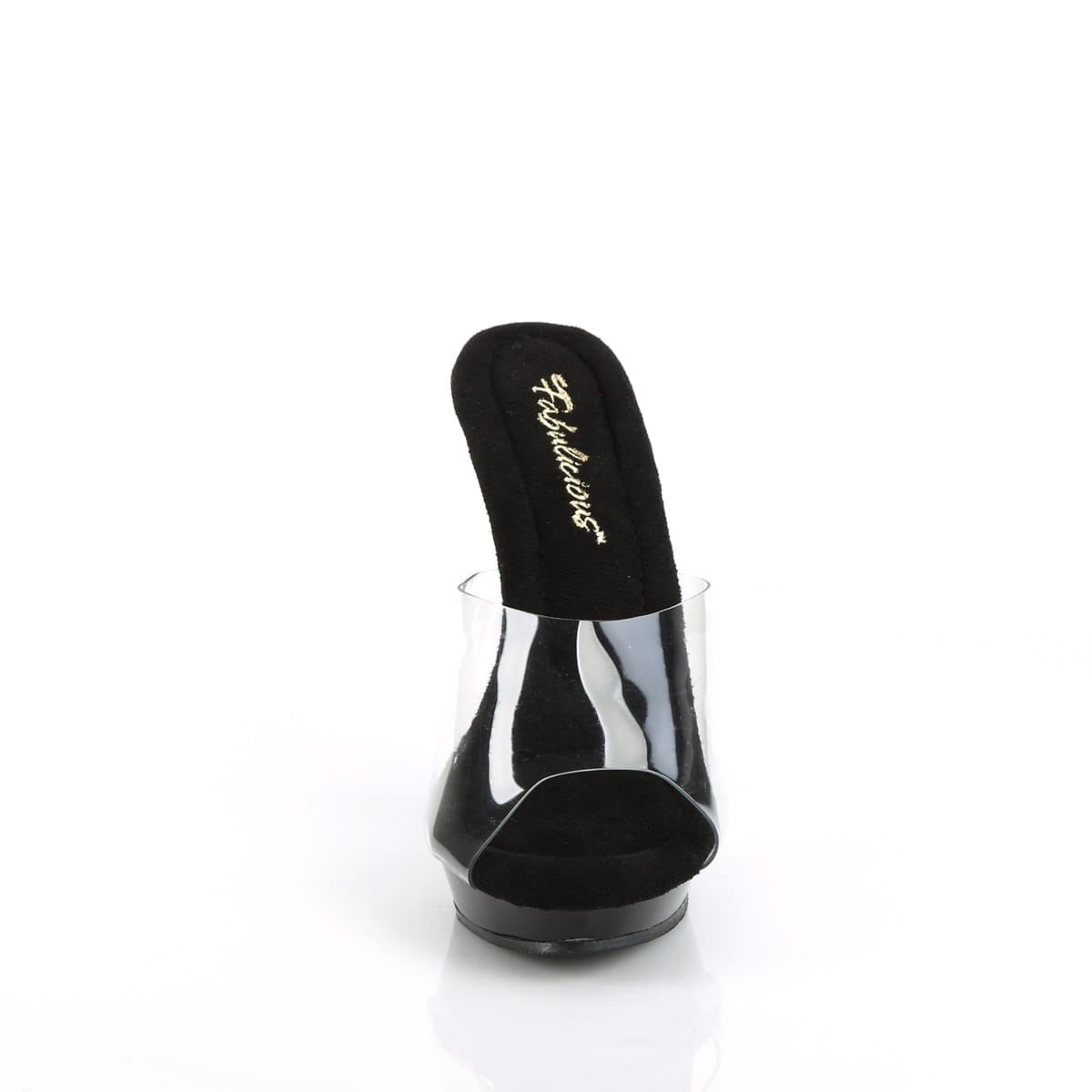 Fabulicious LIP-101 Damen Slipper Transparent Schwarz EU 42