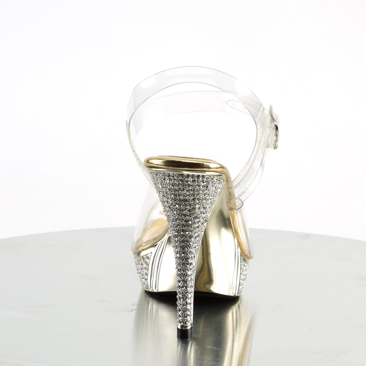 Fabulicious ELEGANT-408 Damen Sandale Transparent Gold EU 37