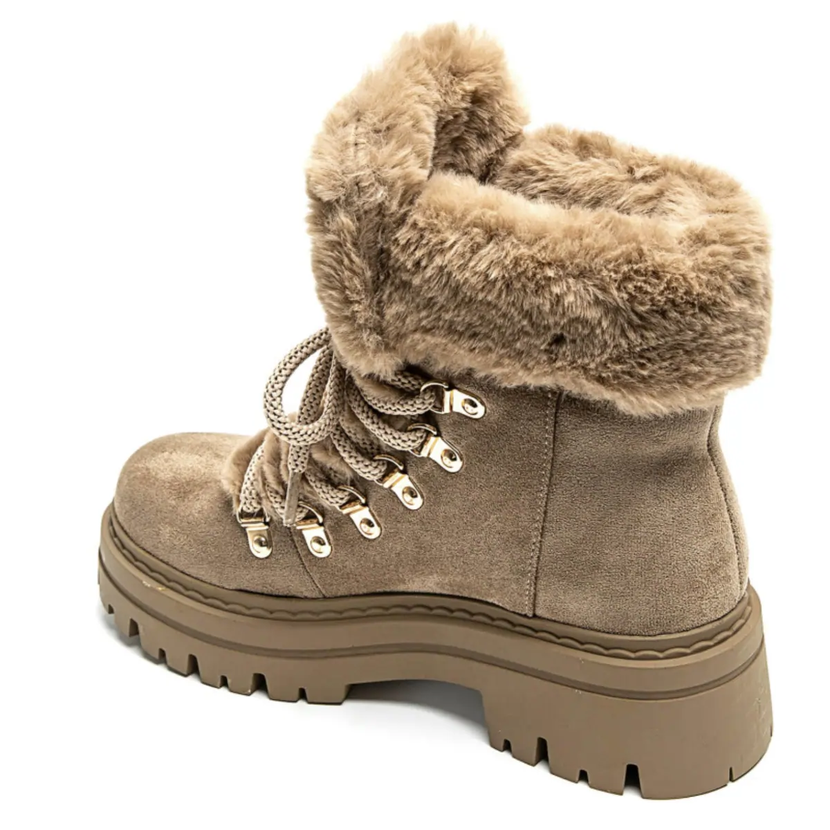 PeachyBoots Flauschige Winterstiefel Khaki 39