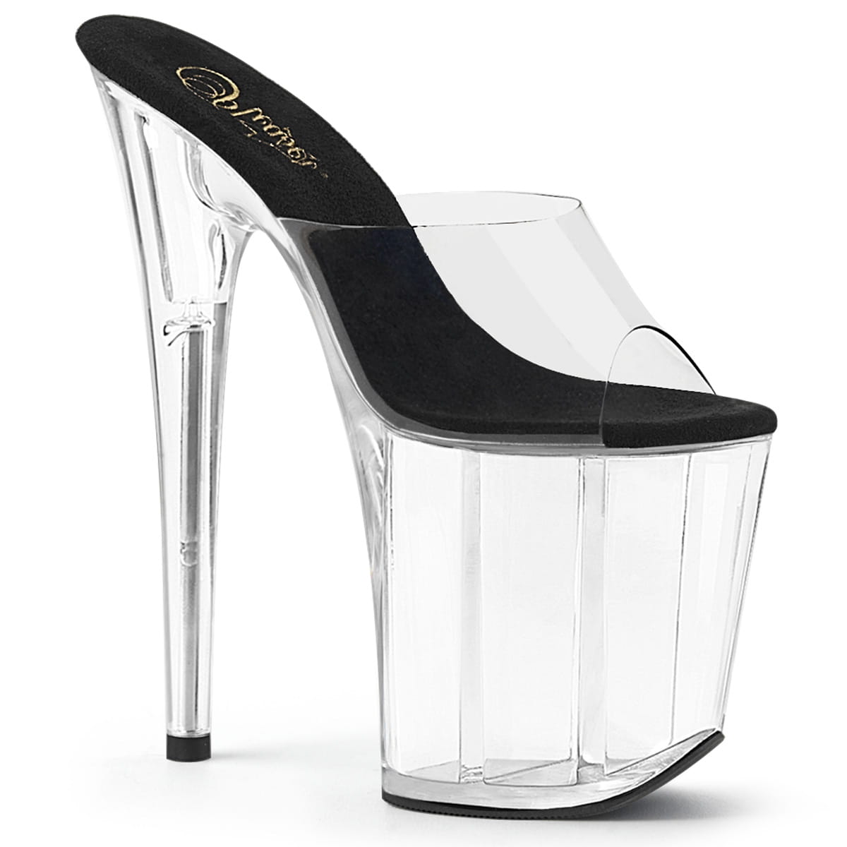 Pleaser FLAMINGO-801 Damen Slipper Schwarz Transparent EU 36