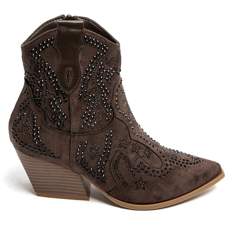 PEACHBOOTS Boho Western Bootie Braun mit Nieten PEACHBOOTS Boho Western Bootie Braun mit Nieten 41, Bekleidung, Schuhwerk, Schuh