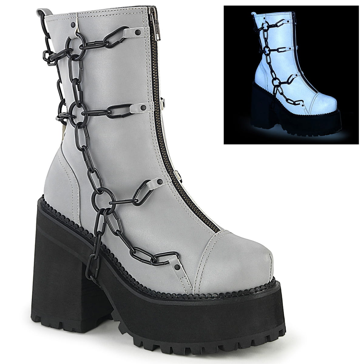DemoniaCult ASSAULT-66 Damen Stiefelette Grau  EU 40