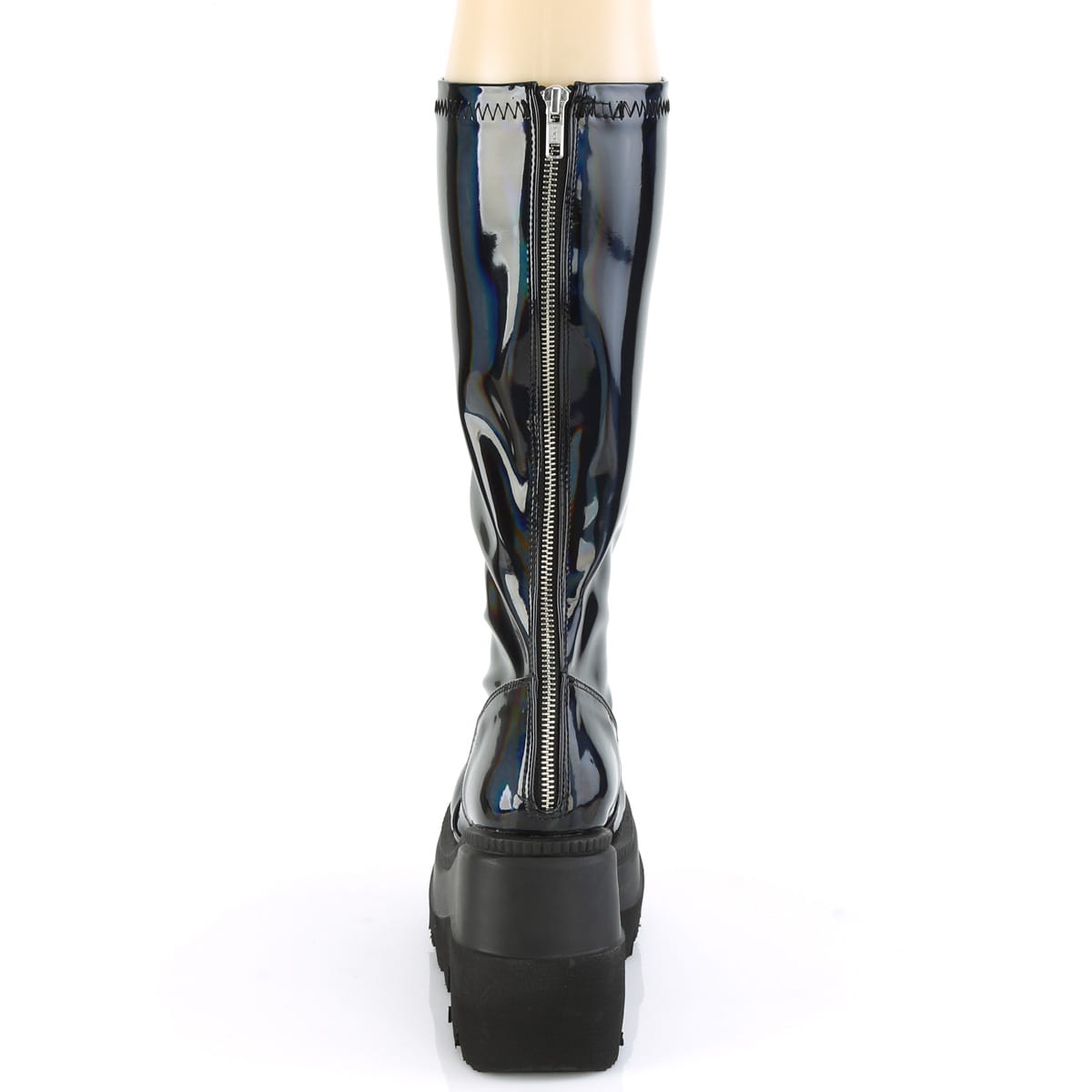 DemoniaCult SHAKER-65 Damen Stiefel Schwarz Hologlanz EU 40