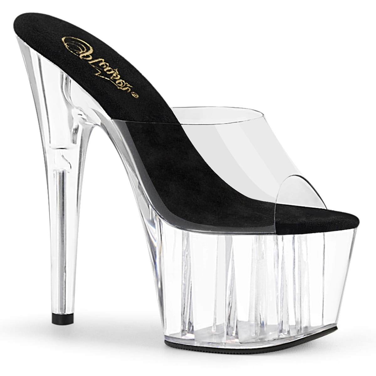 Pleaser ADORE-701 Damen Slipper Schwarz Transparent EU 44
