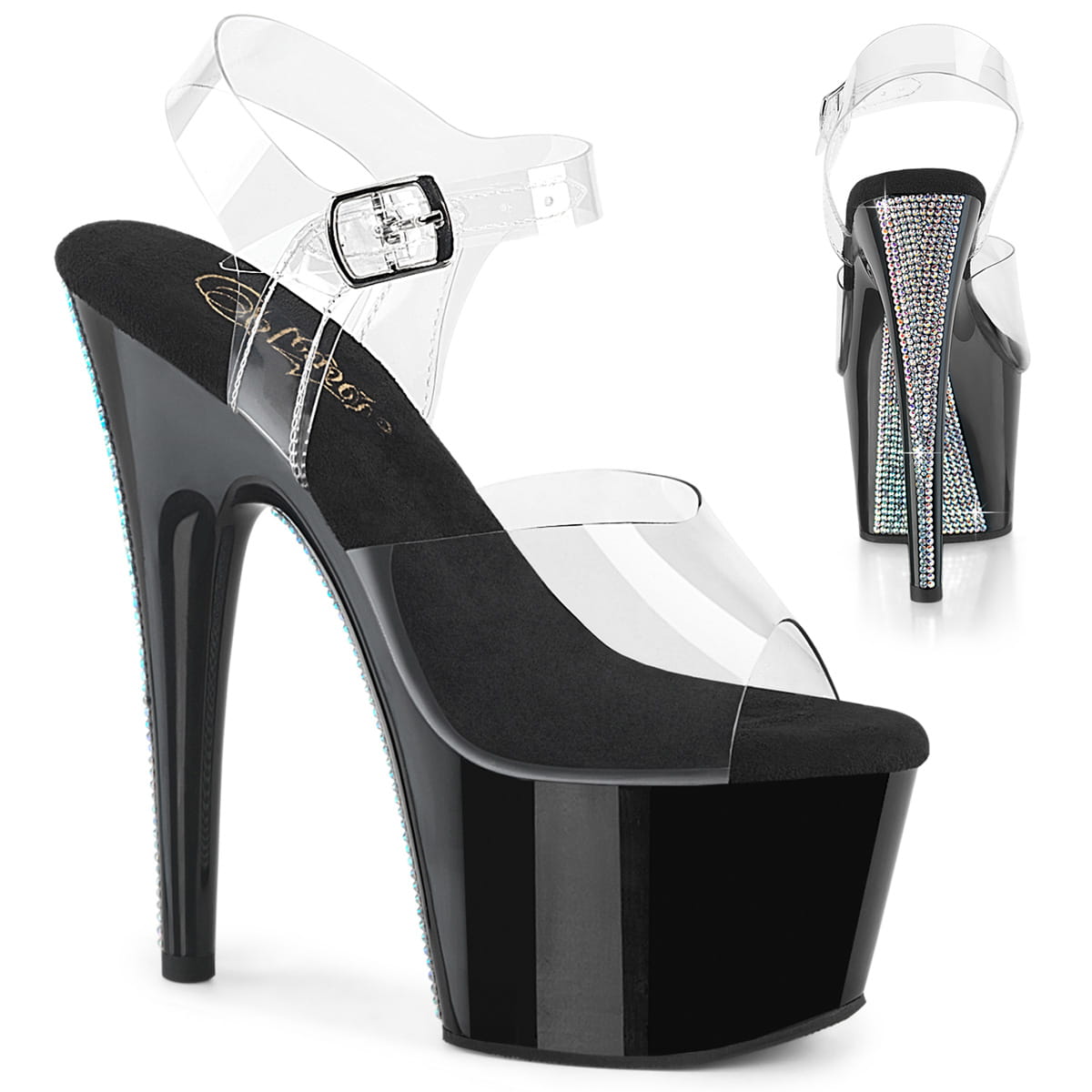 Pleaser ADORE-708CRS-2 Damen Plateau Ankle Strap Sandale