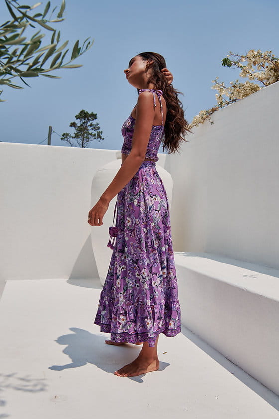 JAASE Rhodium Print Vela Rock Violett – Stylischer Rock für jeden Anlass -  XS, Strandmode, Kleid, Abendkleid, Formelle Kleidung, Person, Strandmode, Kleid, Abendkleid, Formelle Kleidung, Person, Strandmode, Kleid, Abendkleid, Formelle Kleidung, Person, S