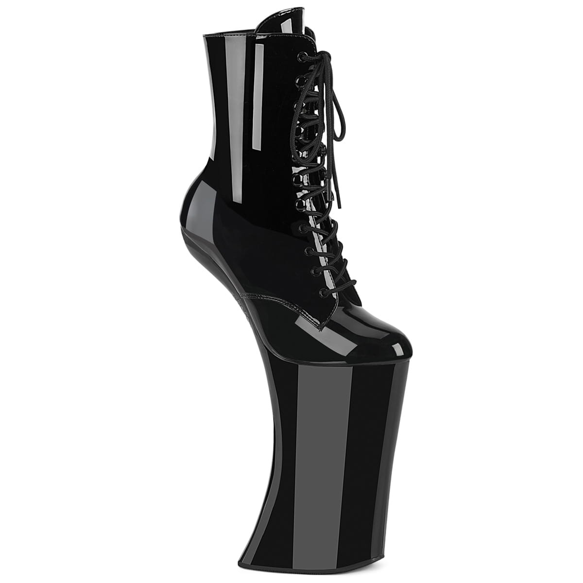 Pleaser FORBIDDEN-1020 Damen Absatzlose Plateau Schnürstiefelette