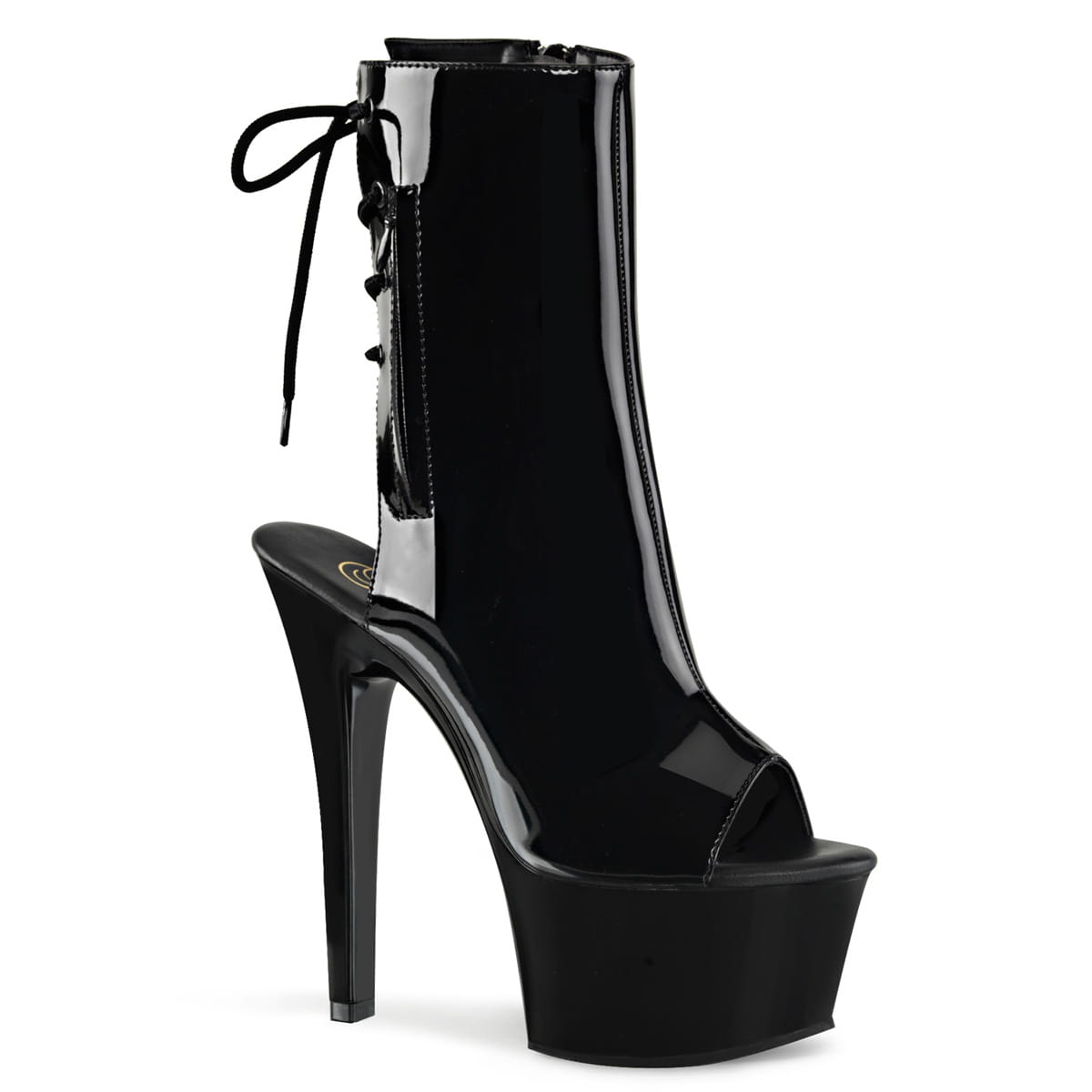 Pleaser ASPIRE-1018 Damen Stiefelette Schwarz Lack EU 42