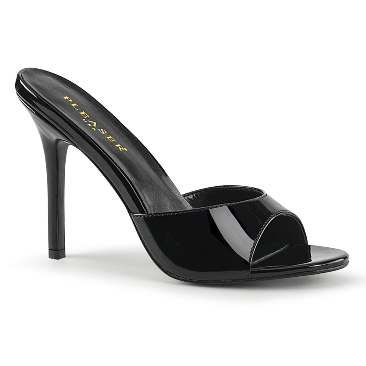 Pleaser CLASSIQUE-01 Damen Slipper Schwarz Lack EU 36