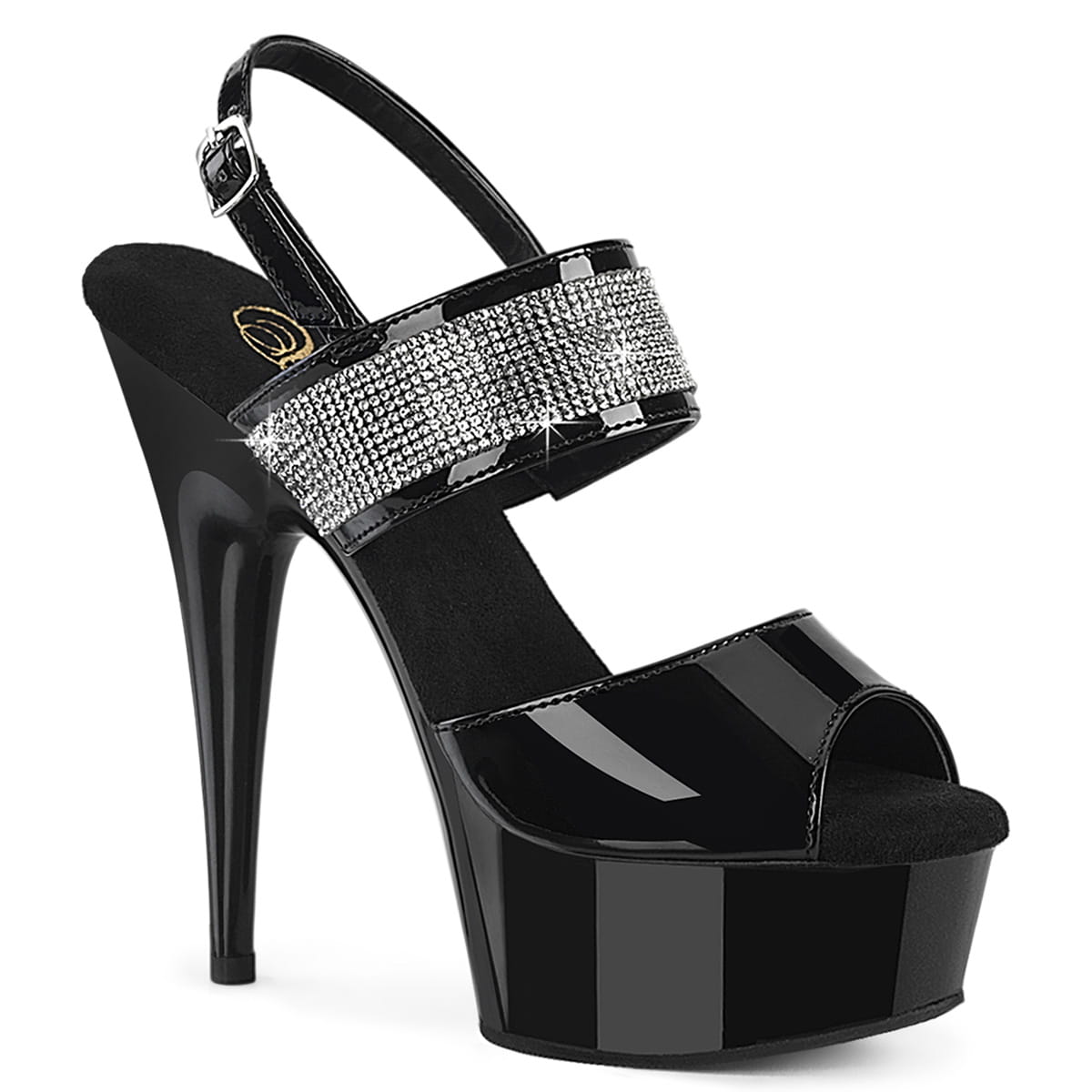 Pleaser DELIGHT-639 Damen Sandale Schwarz