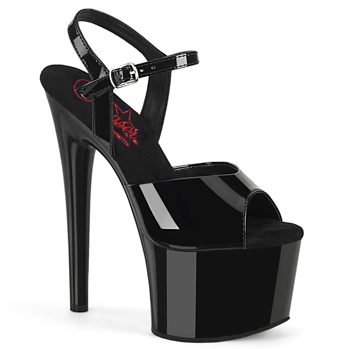 Pleaser PASSION-709 Damen Sandale Schwarz Glanz EU 39