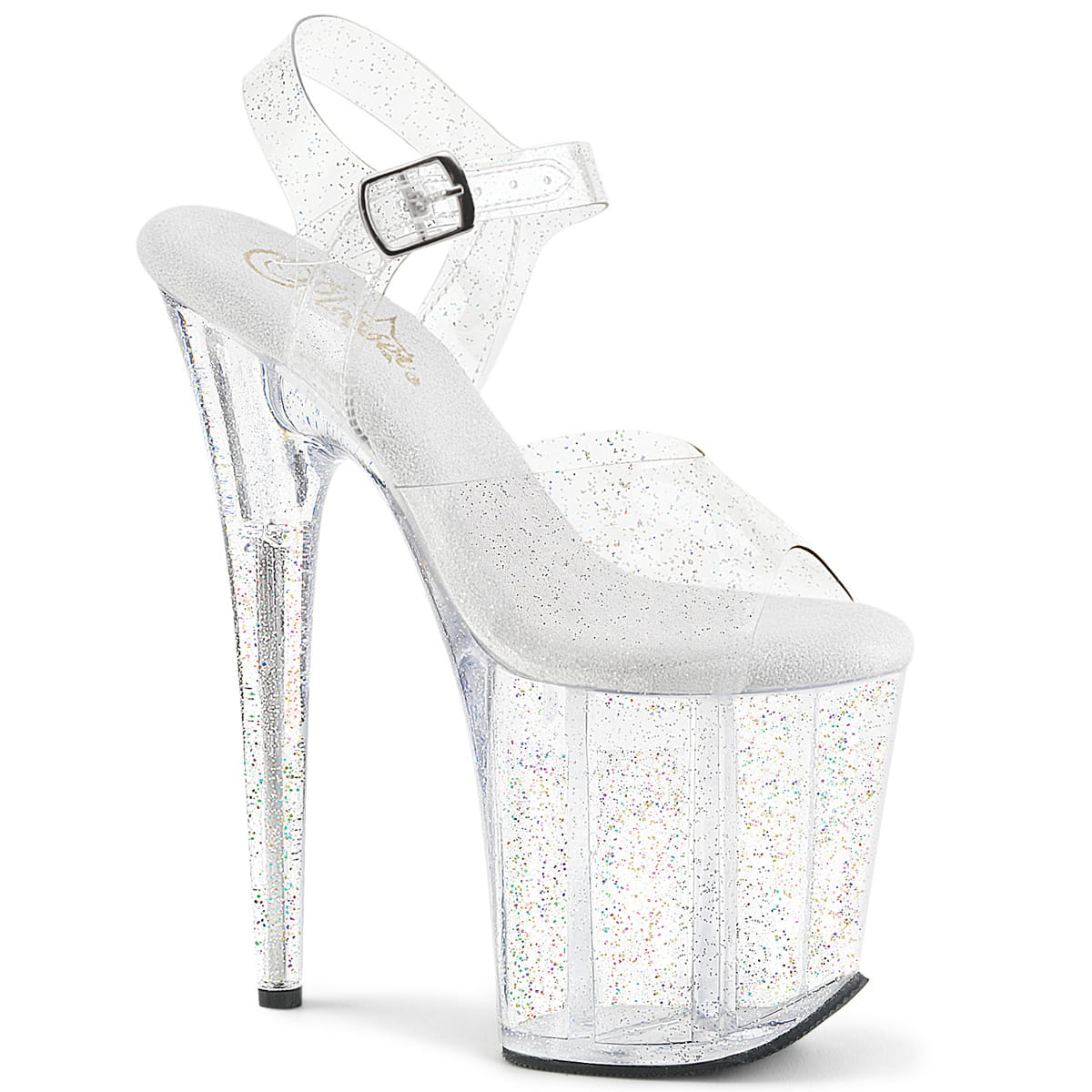 Pleaser FLAMINGO-808MMG Damen Sandale Transparent
