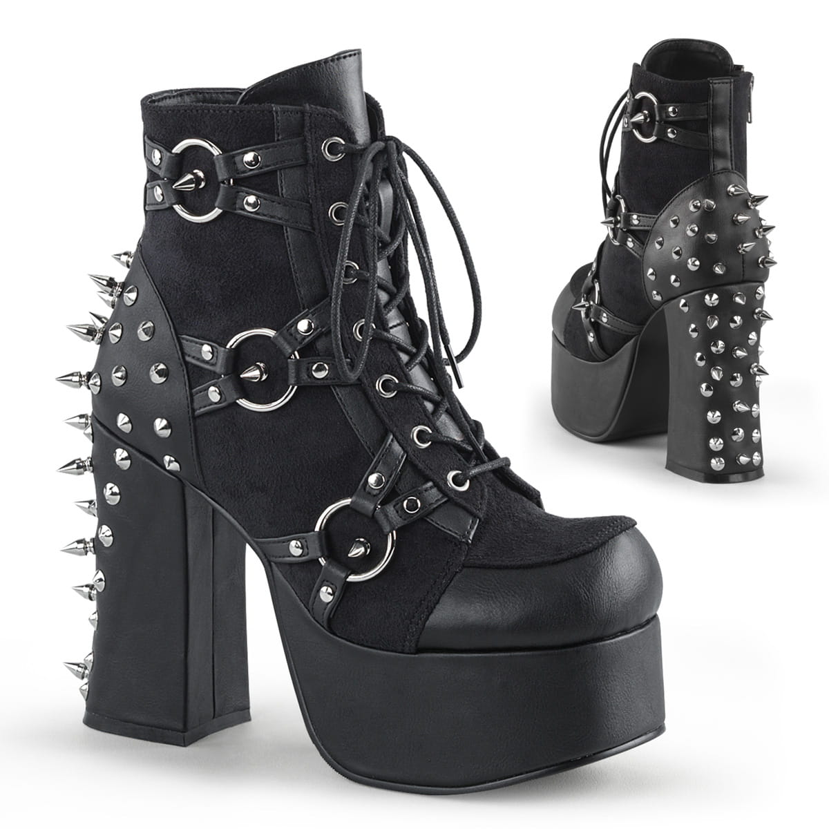 DemoniaCult CHARADE-100 Damen Stiefelette Schwarz