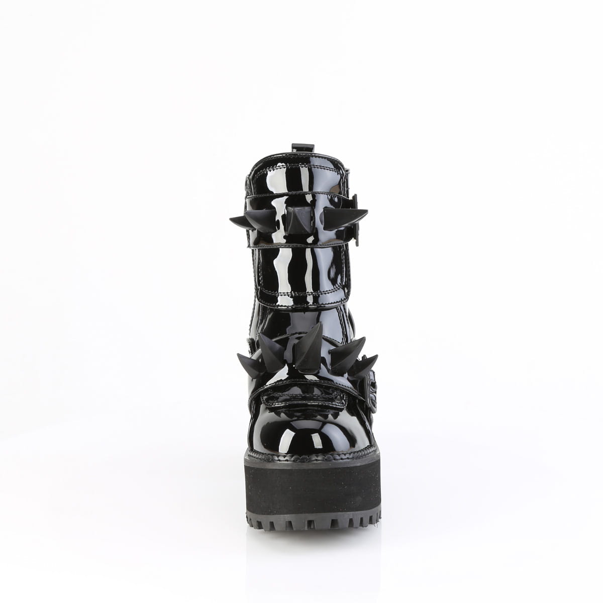 DemoniaCult ASSAULT-72 Damen Stiefelette Schwarz Lack EU 38