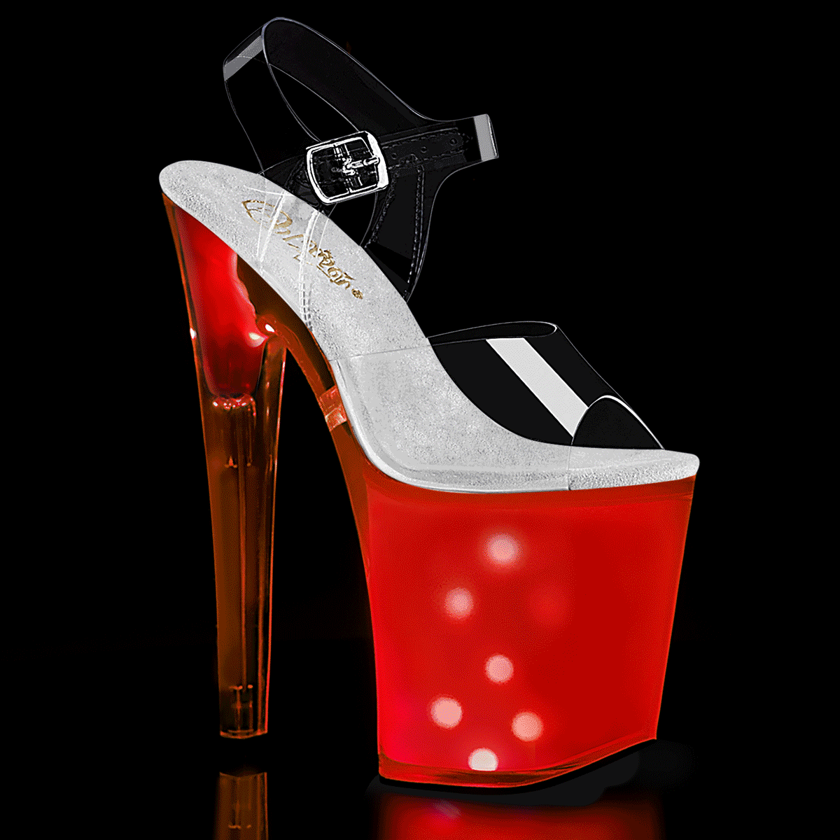 Pleaser DISCOLITE-808 Damen Sandale Transparent