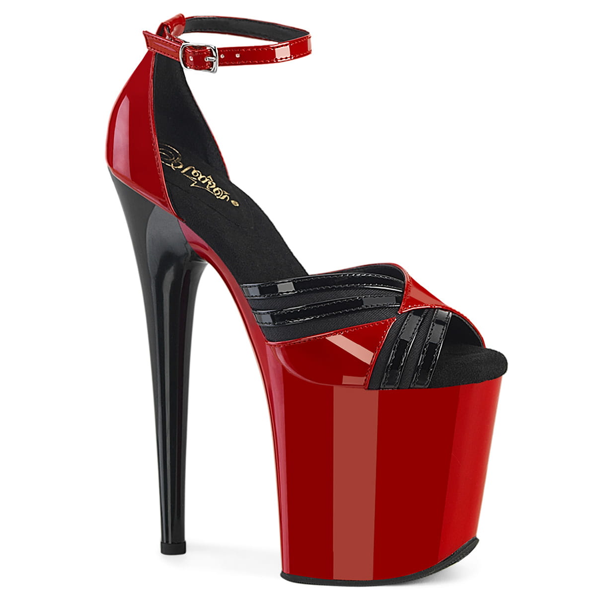 Pleaser FLAMINGO-884 Damen Sandale Rot Schwarz EU 35