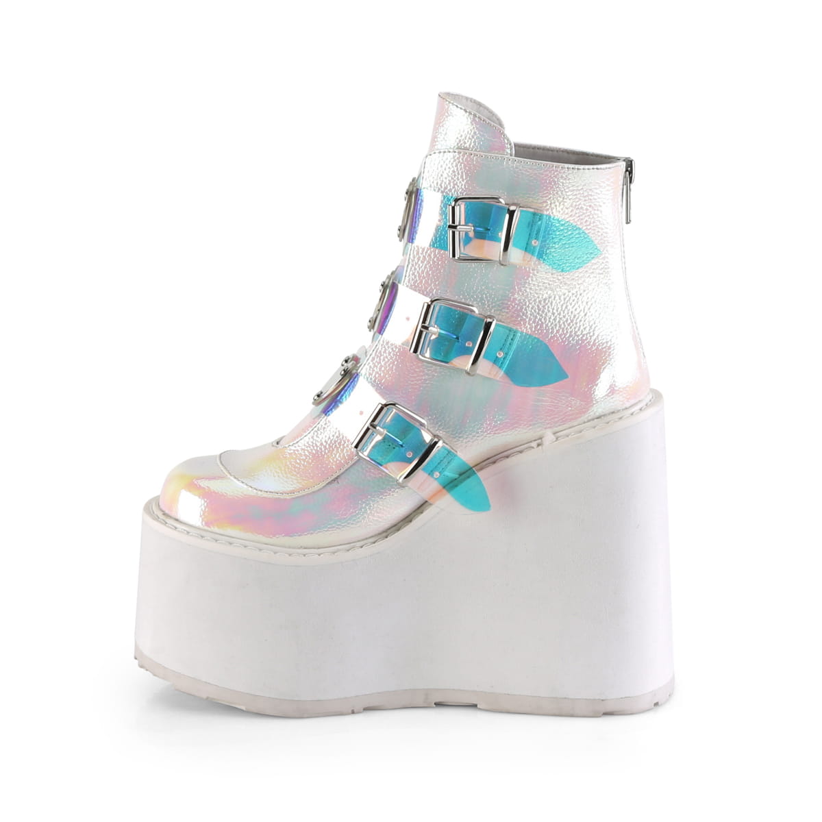DemoniaCult SWING-105 Damen Stiefelette Weiß Irisierend EU 37