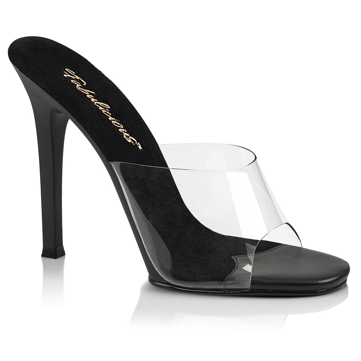 Fabulicious GALA-01 Damen Slipper Transparent Schwarz EU 35