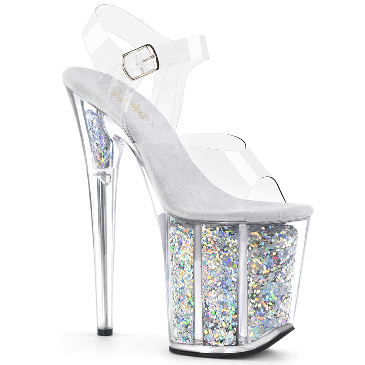Pleaser FLAMINGO-808GF Damen Sandale Transparent
