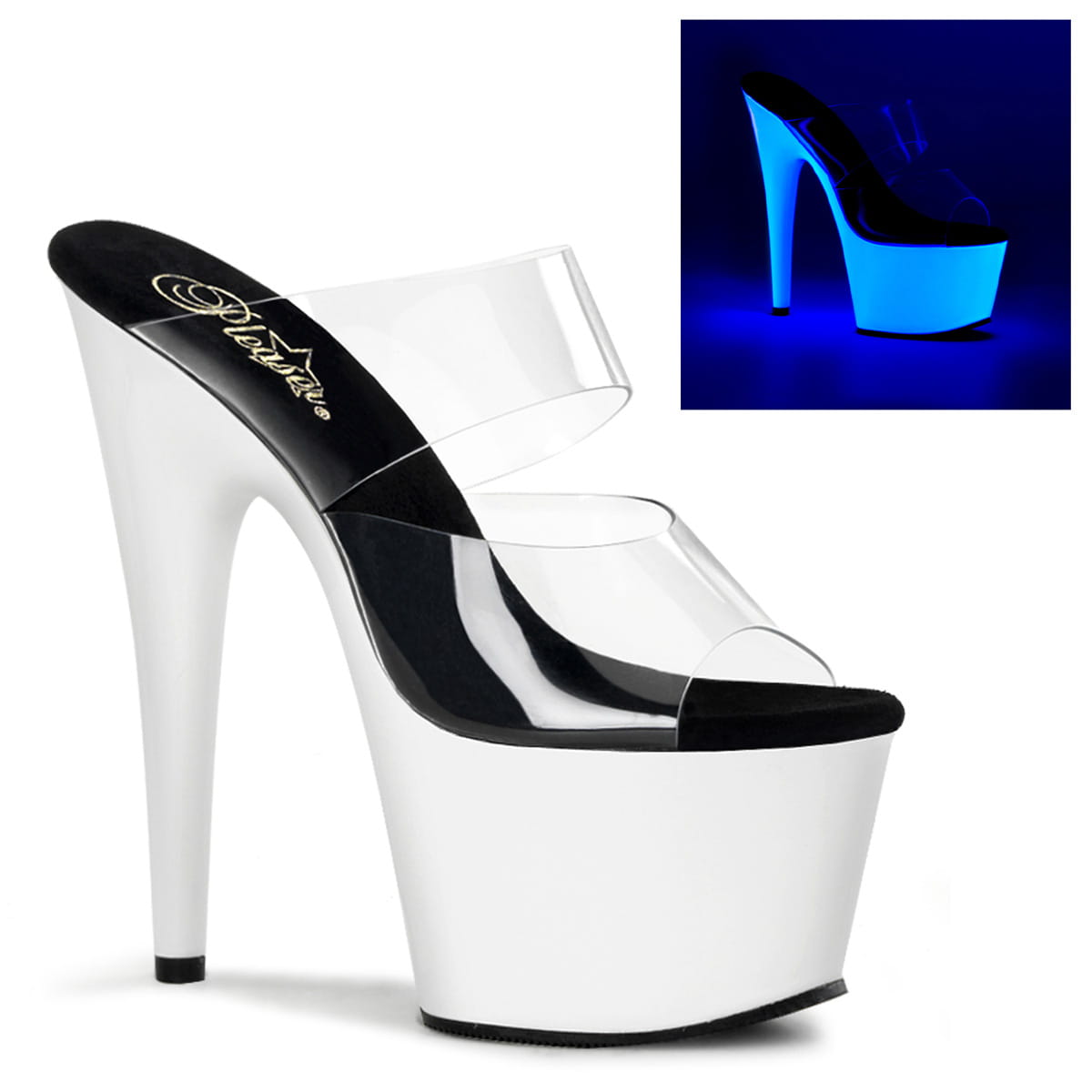 Pleaser ADORE-702UV Damen Slipper Transparent