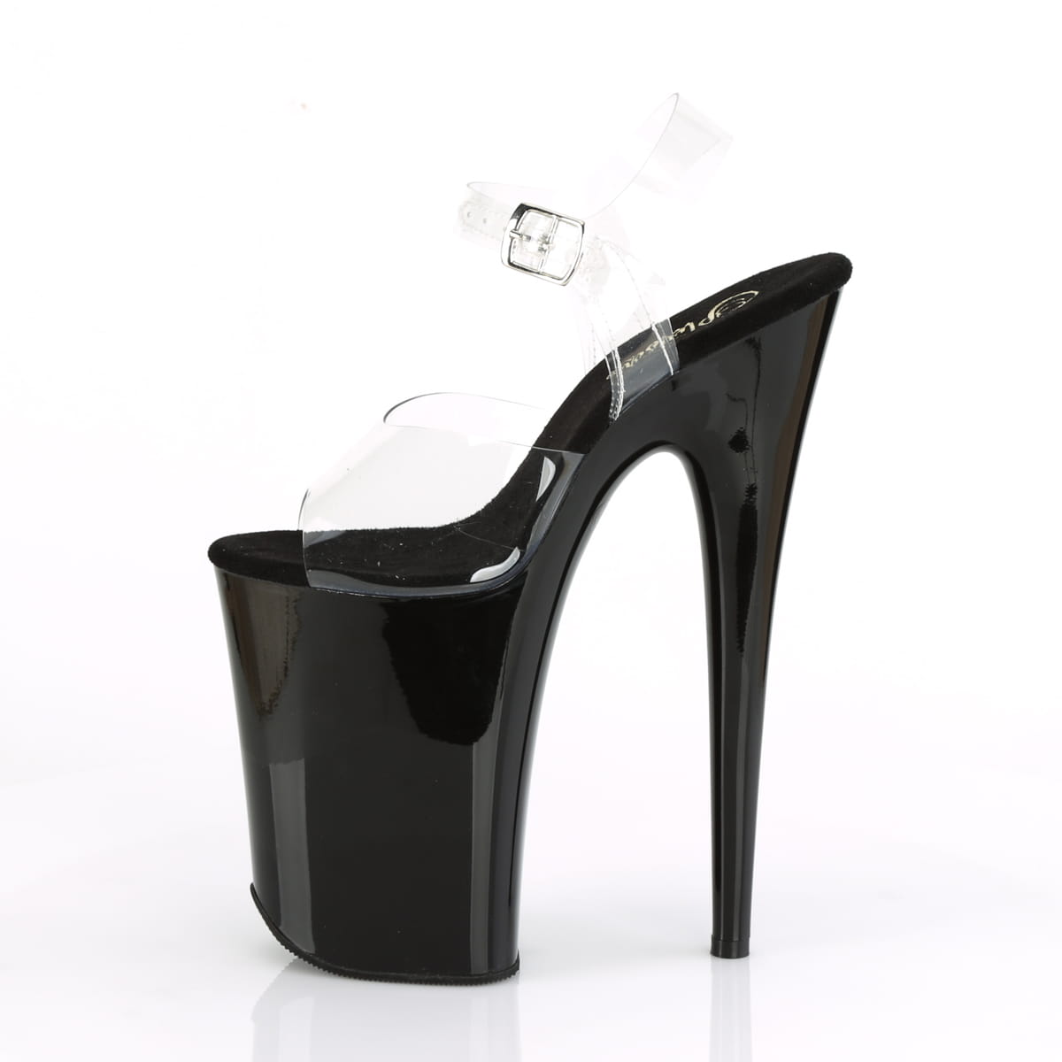 Pleaser INFINITY-908 Damen Sandale Transparent Schwarz EU 42